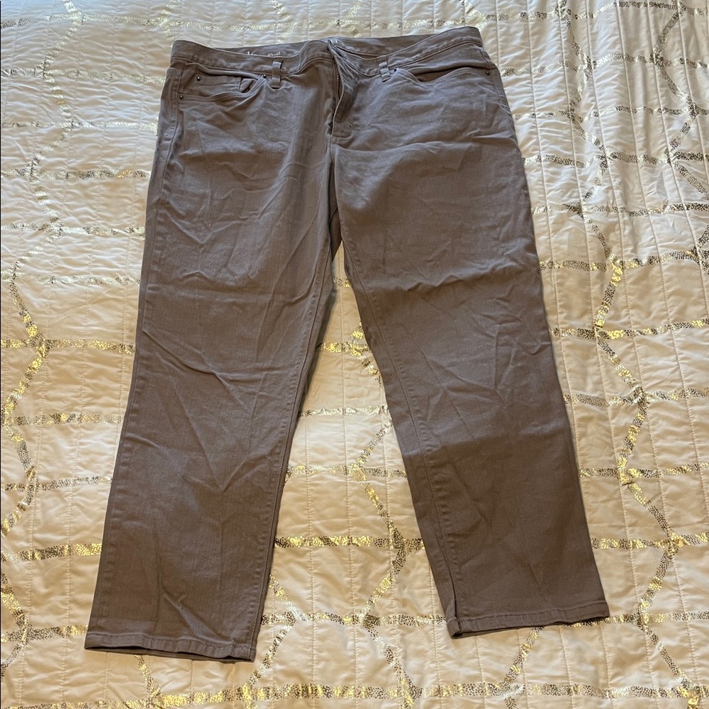 LOFT Women's Straight Leg Jeans in Taupe